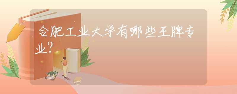 合肥工業(yè)大學(xué)有哪些王牌專業(yè)？