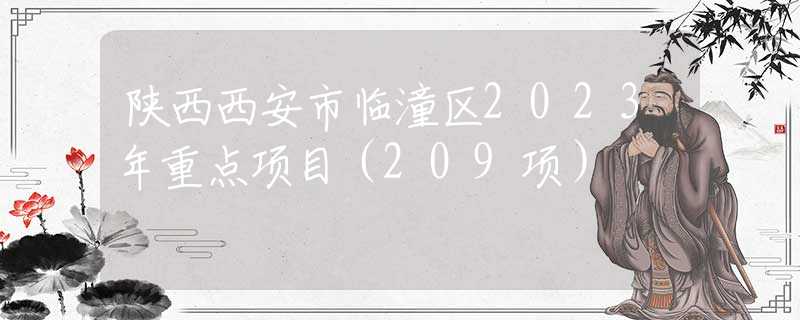 陜西西安市臨潼區(qū)2023年重點(diǎn)項(xiàng)目（209項(xiàng)）