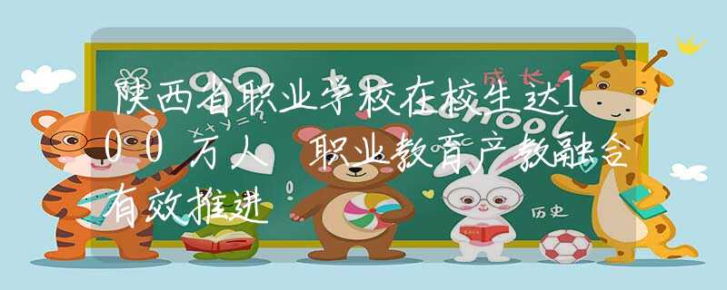 陜西省職業(yè)學校在校生達100萬人 職業(yè)教育產教融合有效推進